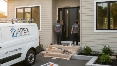 Professional door installation with vinyl siding in Cincinnati, OH by Next Level Exteriors