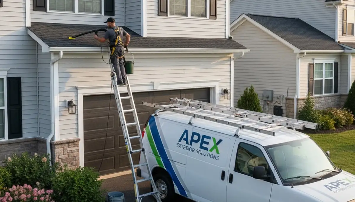 Professional gutter cleaning service for vinyl siding home in Cincinnati, OH