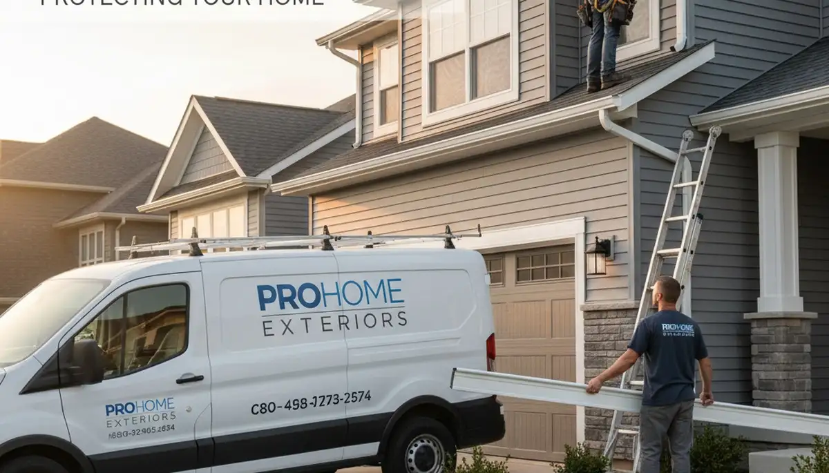Technician repairing residential gutters and vinyl siding in Cincinnati, OH