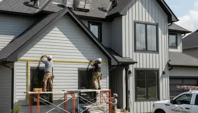 Roof installation with durable vinyl siding in Cincinnati, OH by Next Level Exteriors