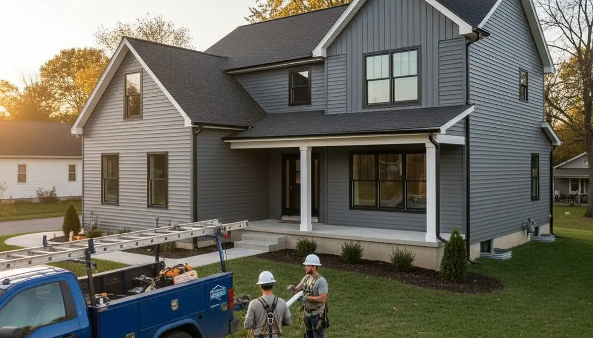 Vinyl siding installation on residential home in Cincinnati, Ohio by local exterior remodeling experts
