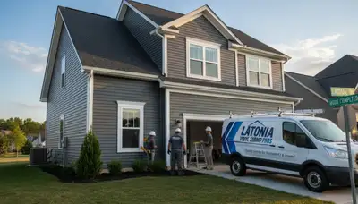 Vinyl siding contractors improving home exterior in Cincinnati, Ohio