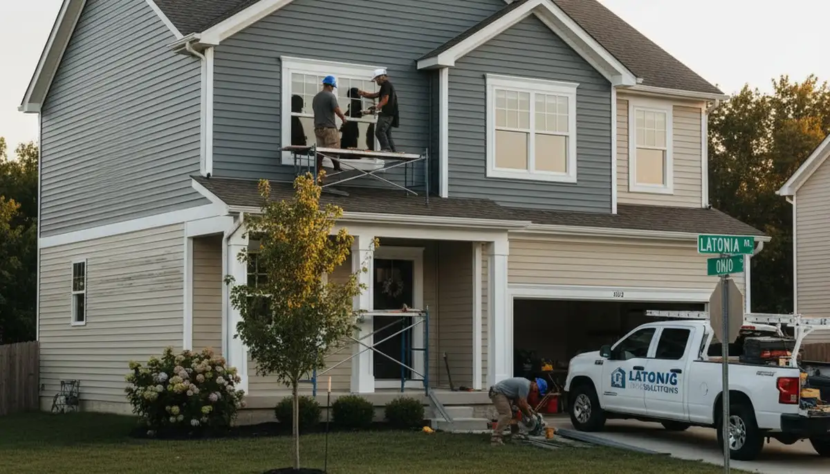 Vinyl siding installation on home exterior in Cincinnati, Ohio