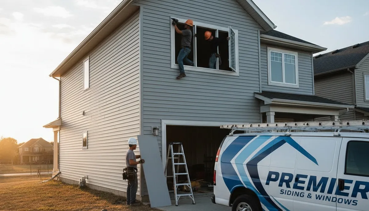 Professional window installation with vinyl siding in Cincinnati, OH home exterior renovation